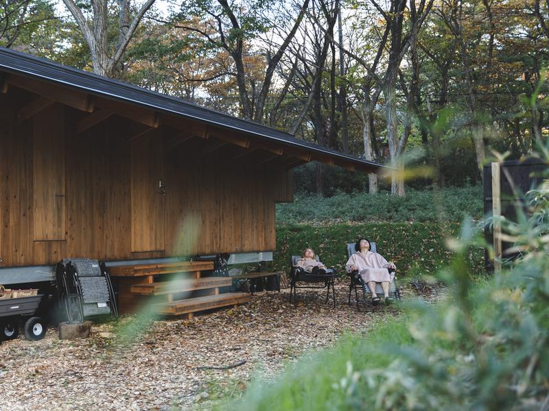 Earthboat Nasu 各客室の外気浴スペース