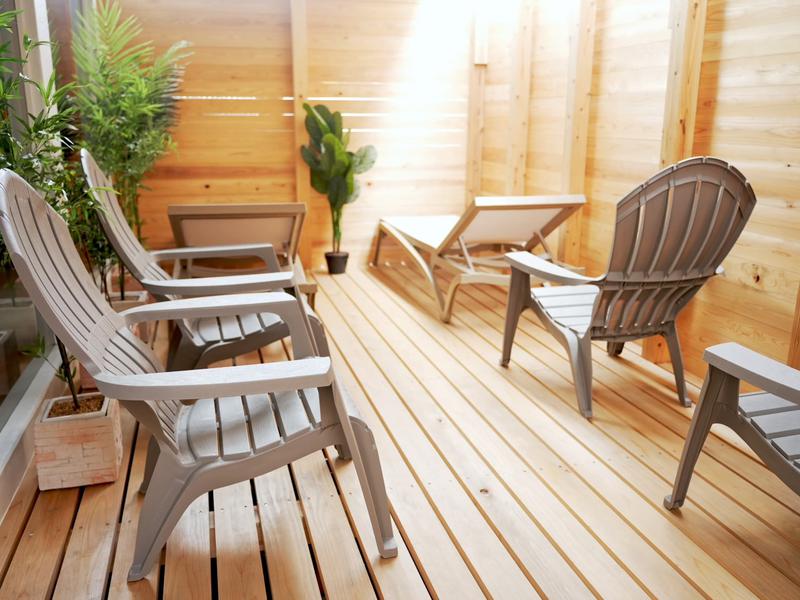 サウナ蒸薪 外気浴