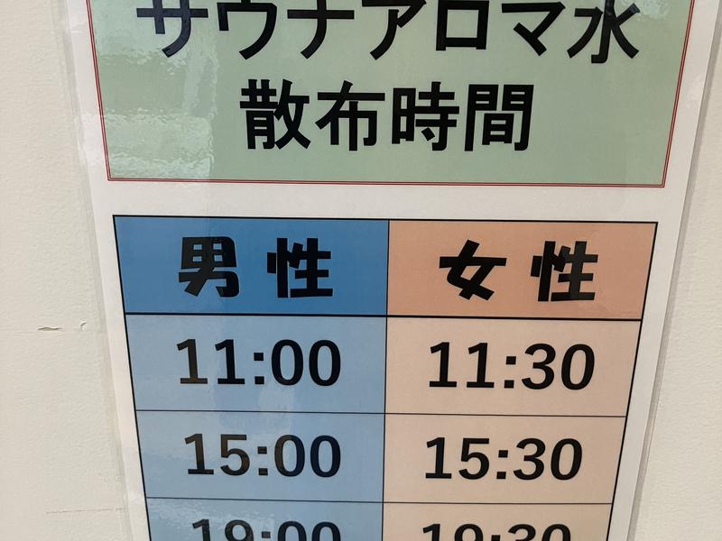 湯のさと ちくま 白鳥園 アロマ水サービススケジュール