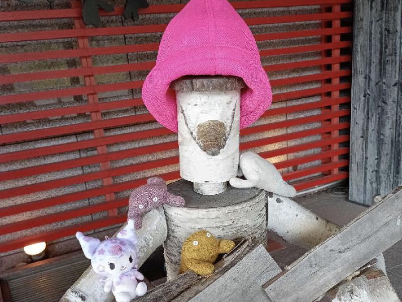 ホテル甘露の森 木人形にハット🧢