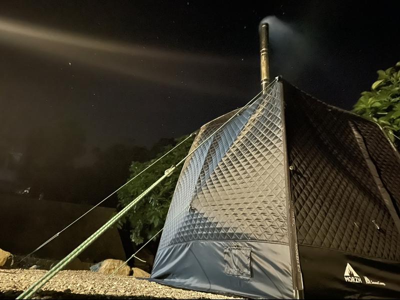 DENKU CAMP FIELD テントサウナ（夜景）