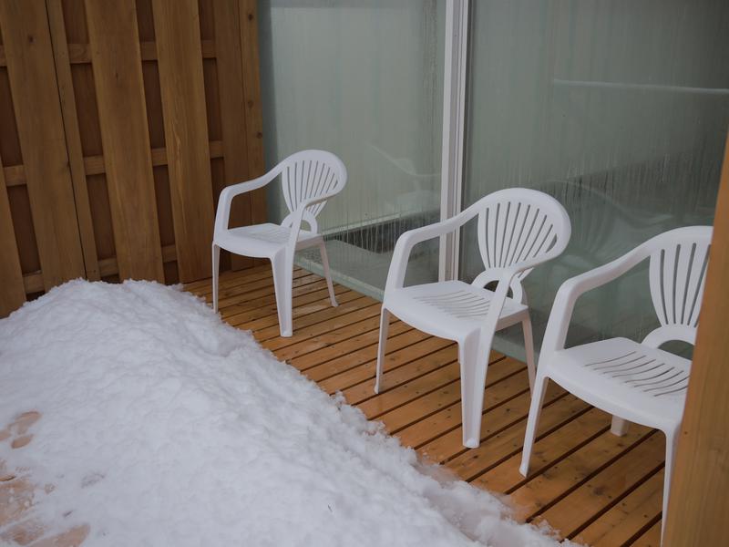 稲庭交流センター 天台の湯 外気浴と雪