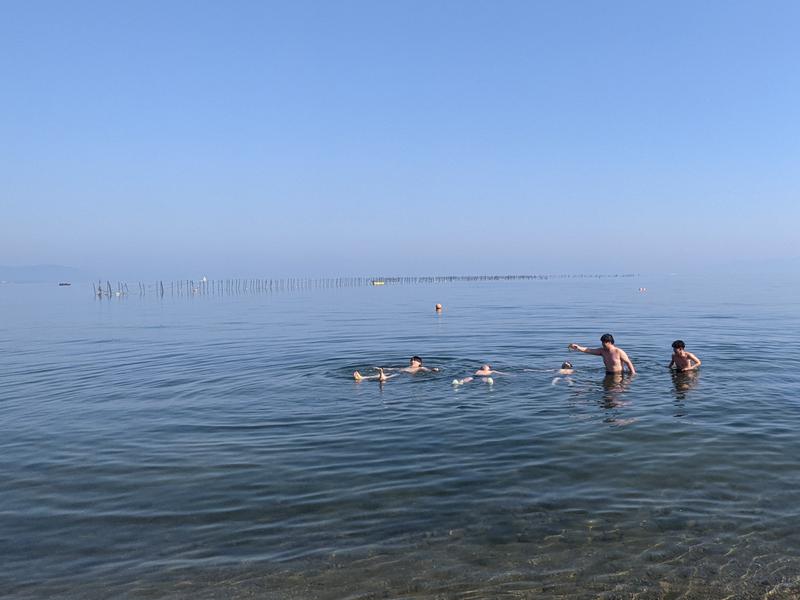 琵琶湖でテントサウナatワニベース 水深申し分なしの天然水風呂