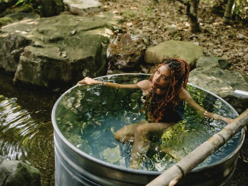 うわの空 -chahana sauna- cold plunge- 清沢霊泉の天然水を掛け流した水風呂。