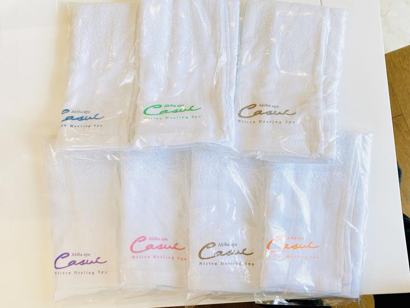 秋葉温泉 花水 オリジナルタオル販売中