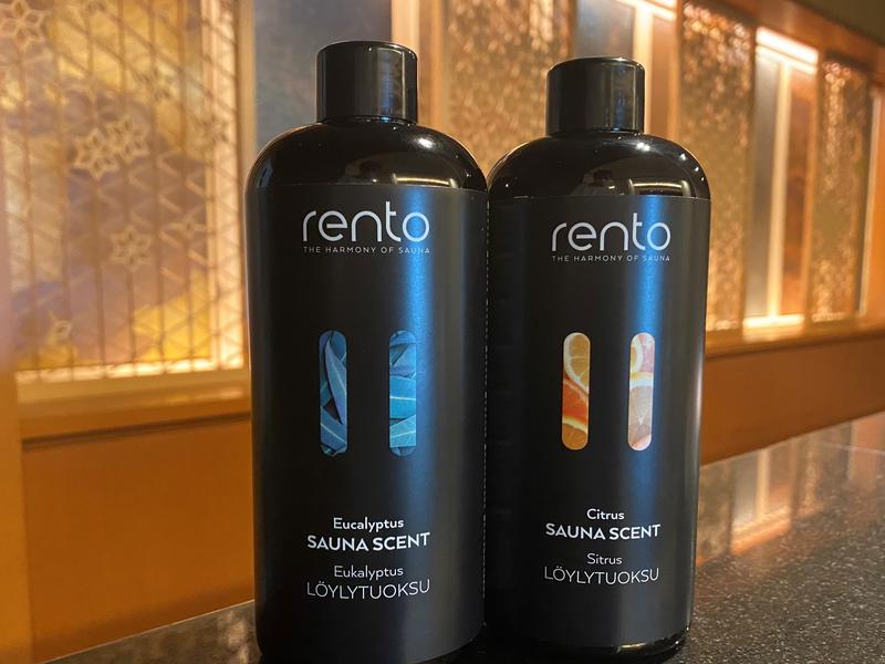 湯田上温泉 ホテル小柳 女性用サウナのセルフロウリュ用に本番フィンランドの「rento」社製アロマを導入。ユーカリとシトラスを日替わりでお楽しみいただきます