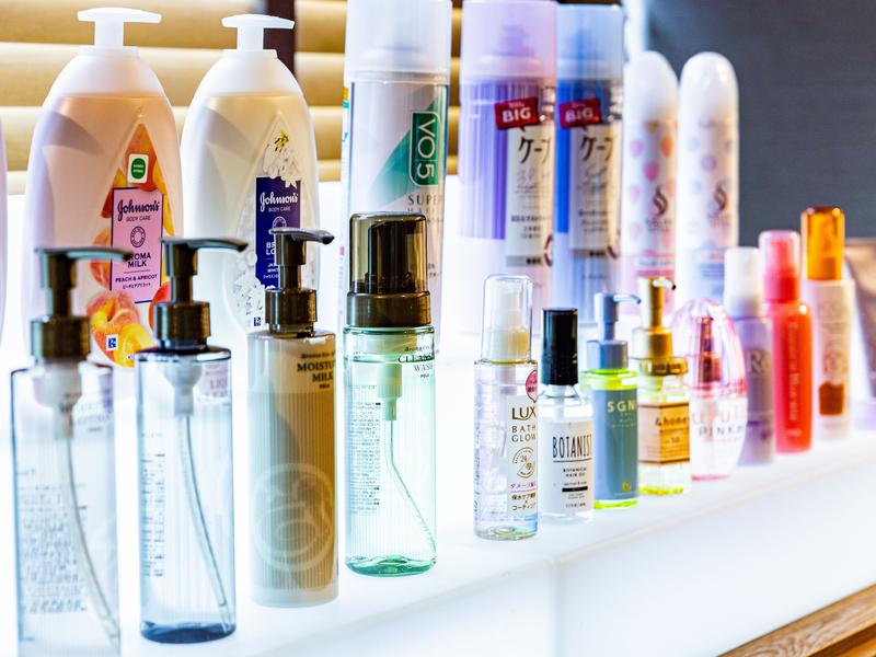 安心お宿Woman&Man名古屋栄店 種類豊富なヘアケア、スキンケアアイテムもご用意!