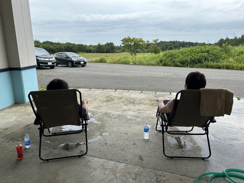 南由利原テントサウナ 外気浴