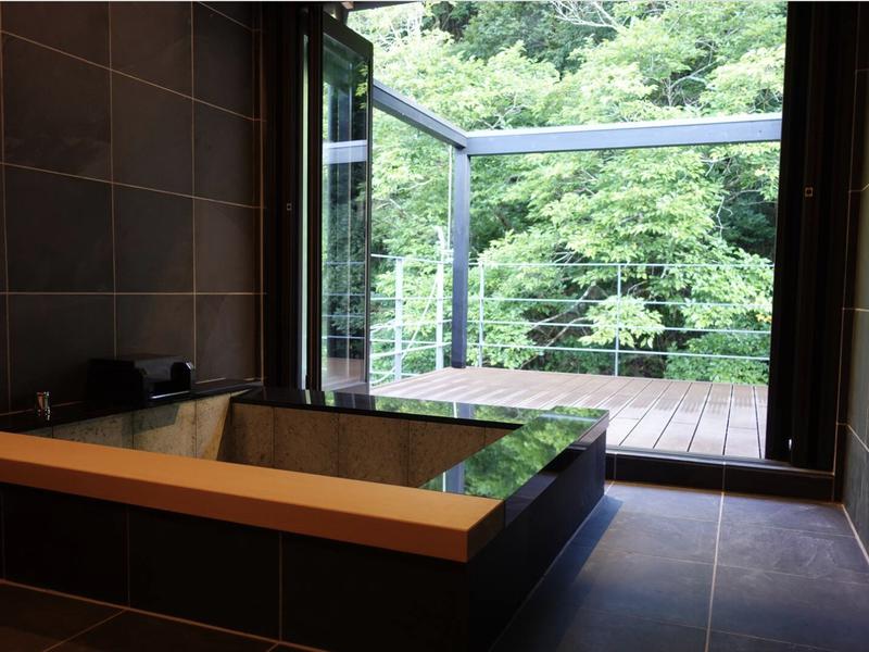 横川温泉 湯殿 ととのゆ 源泉掛け流しの半露天風呂付き