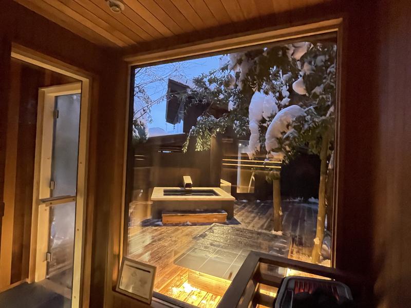 名月荘 サウナ室内からの景色