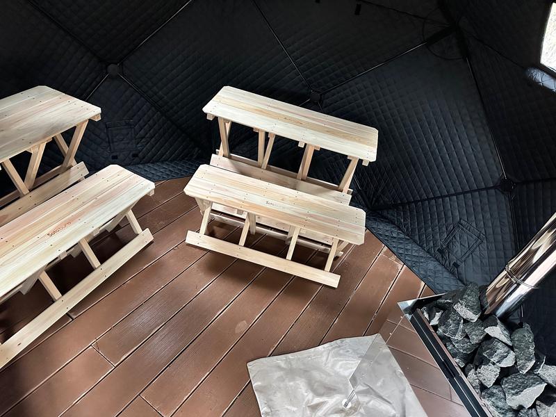 箕面 B-CAMP&sauna テントサウナ内室
