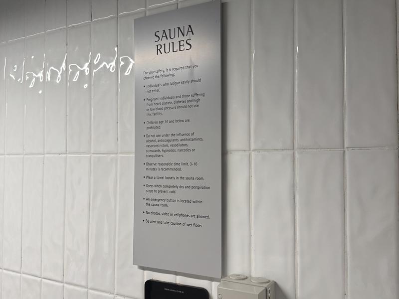 ルネッサンスホテル クアラルンプール サウナ室注意書など
