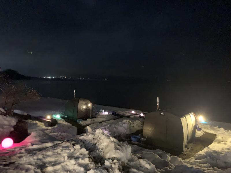 LAKE SIDE HOTELみなとや (MINATOYA SAUNA) 夜のライトアップ