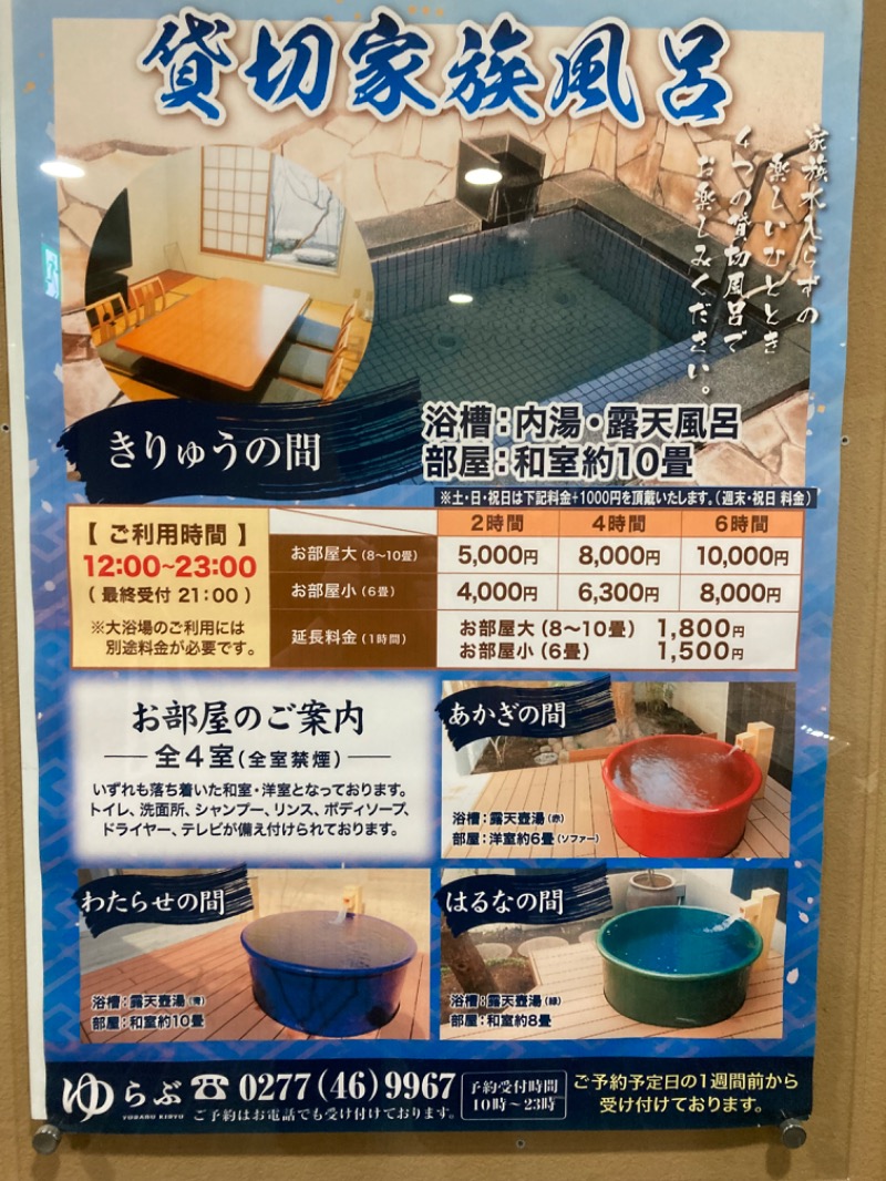 横浜のサウナー(絶倫亭蒸し天狗)さんの天然温泉 ゆらぶ桐生店のサ活写真