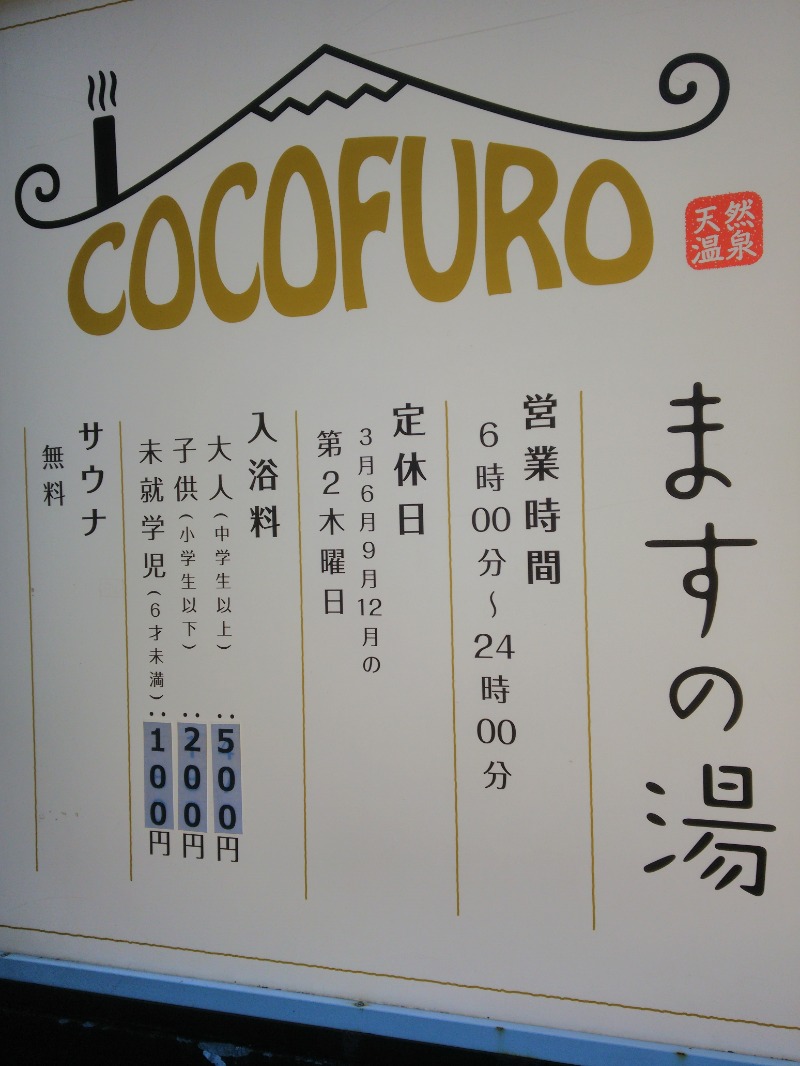 ととのいちゃいるど⭐さんのCOCOFURO ますの湯のサ活写真