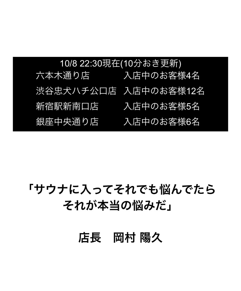 さかつ蒸し太郎さんのオールドルーキーサウナ 新宿駅新南口店のサ活写真