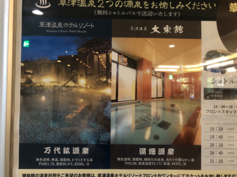 franz saunnerさんの草津温泉ホテルリゾートのサ活写真