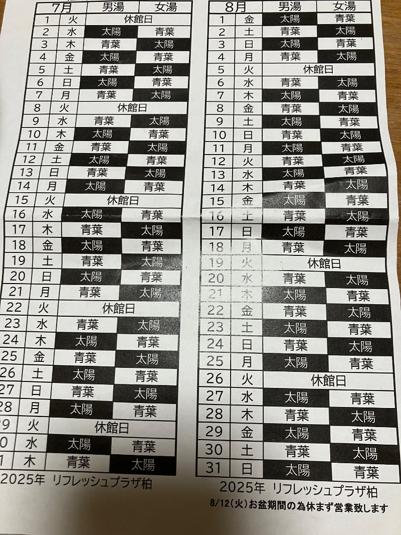 かんかんさんのリフレッシュプラザ柏のサ活写真