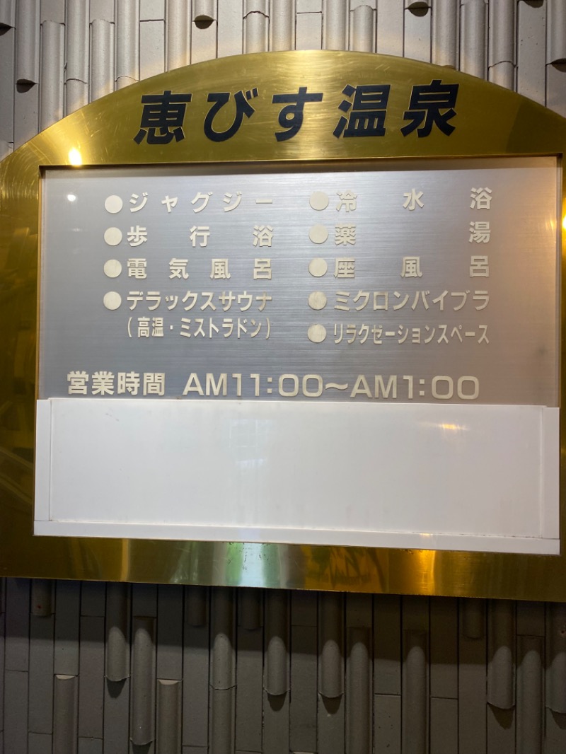 masayanさんの恵びす温泉のサ活写真