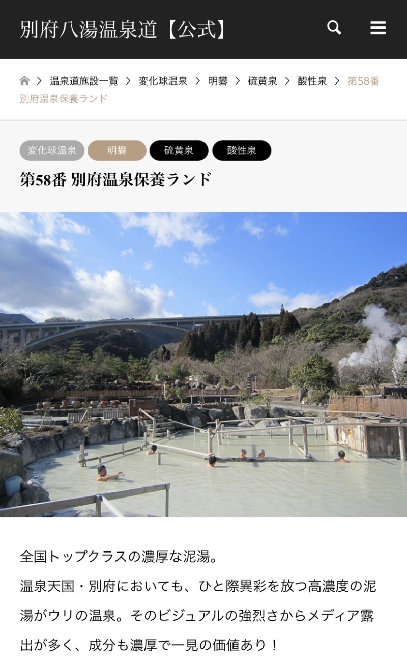 温泉道楽/食道楽/飲道楽NYさんの別府温泉保養ランドのサ活写真