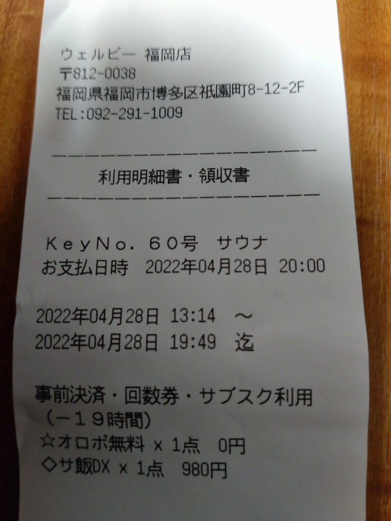 サウナーさんのウェルビー福岡のサ活写真