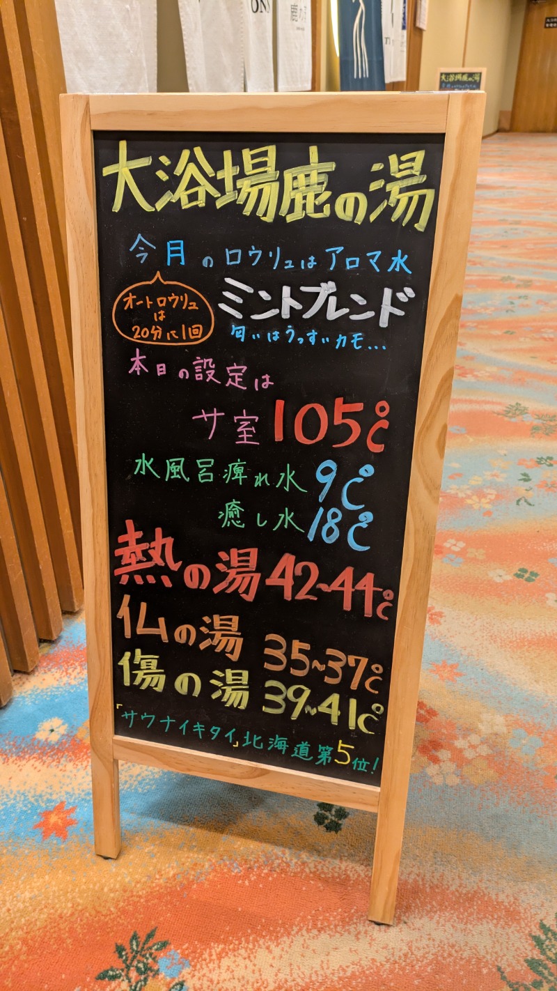 JURiさんの定山渓 鹿の湯のサ活写真