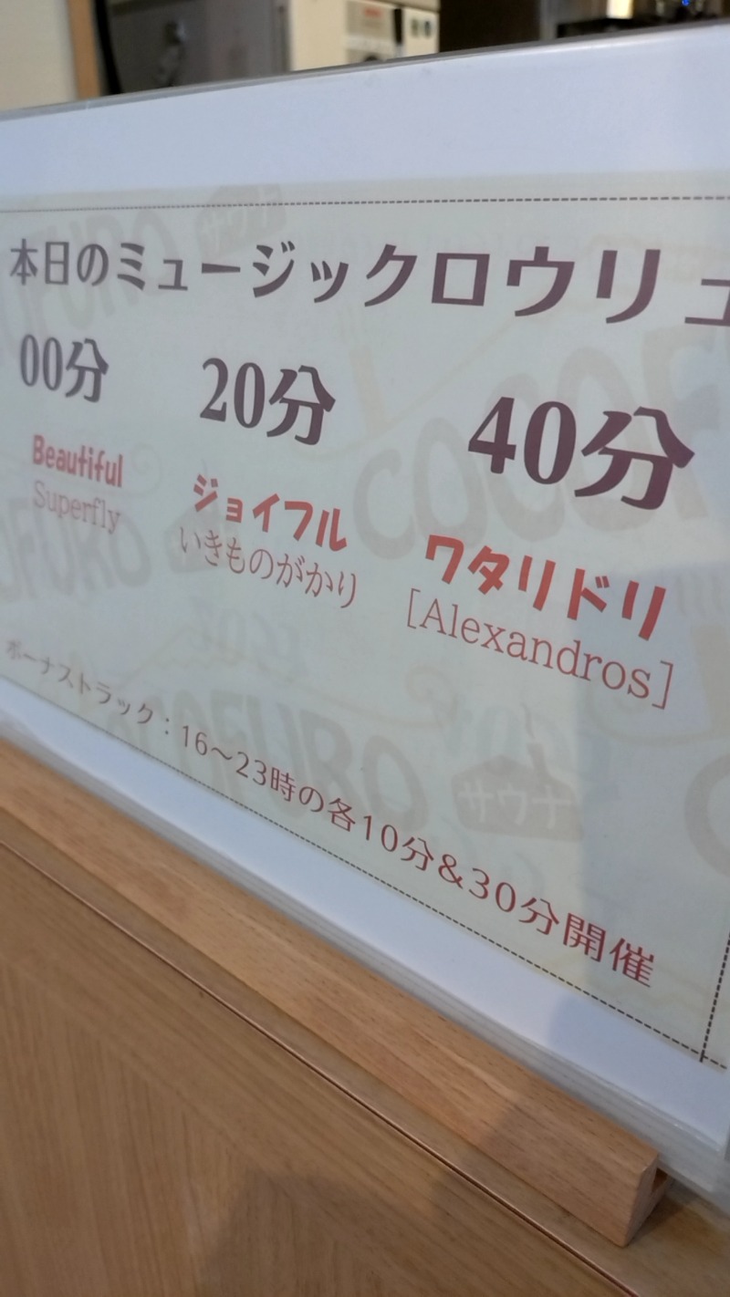 mitsuさんのCOCOFURO たかの湯のサ活写真