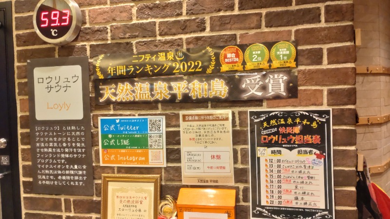 じゅんちさんの天然温泉 平和島のサ活写真