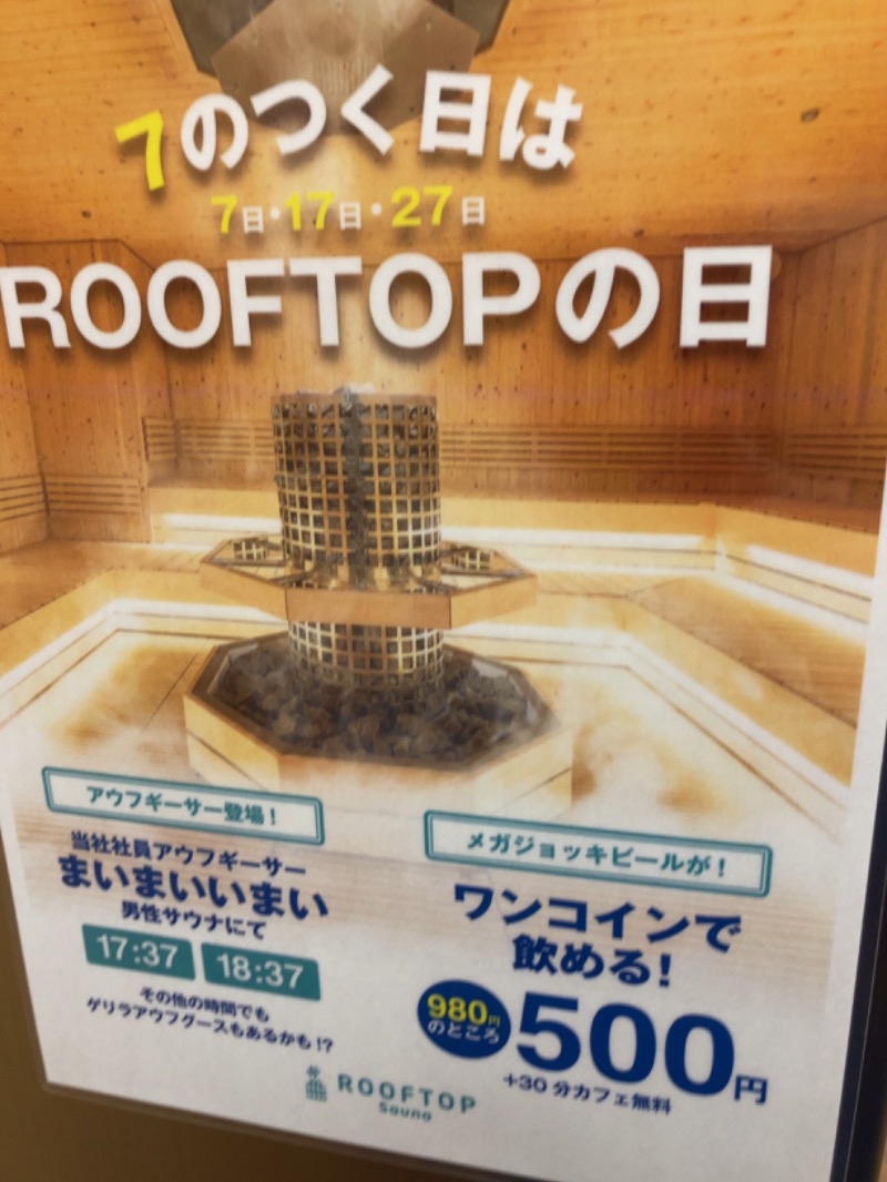 おなら１さんのROOFTOPのサ活写真