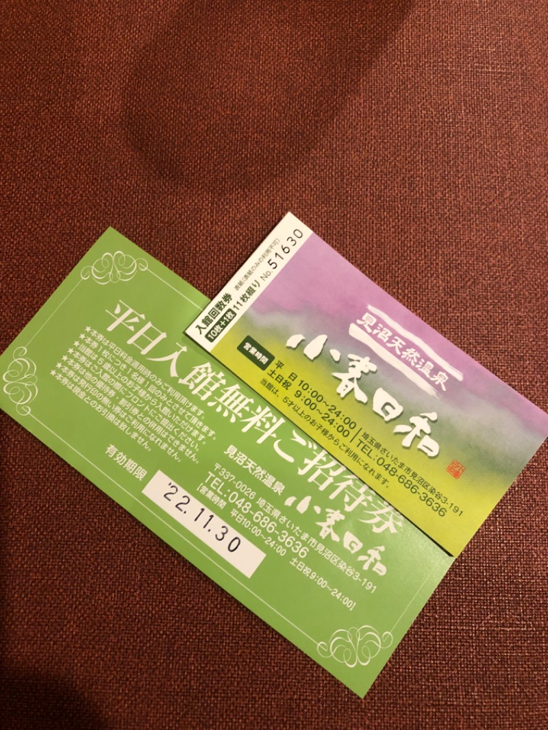 孫八さんのサ活（見沼天然温泉 小春日和, さいたま市）53回目 - サウナイキタイ