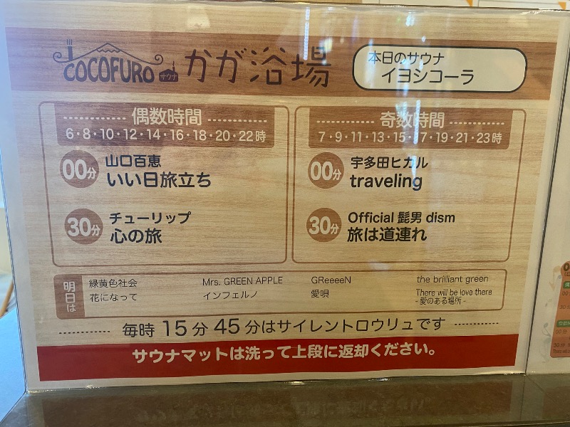 みんみんさんのCOCOFURO かが浴場のサ活写真