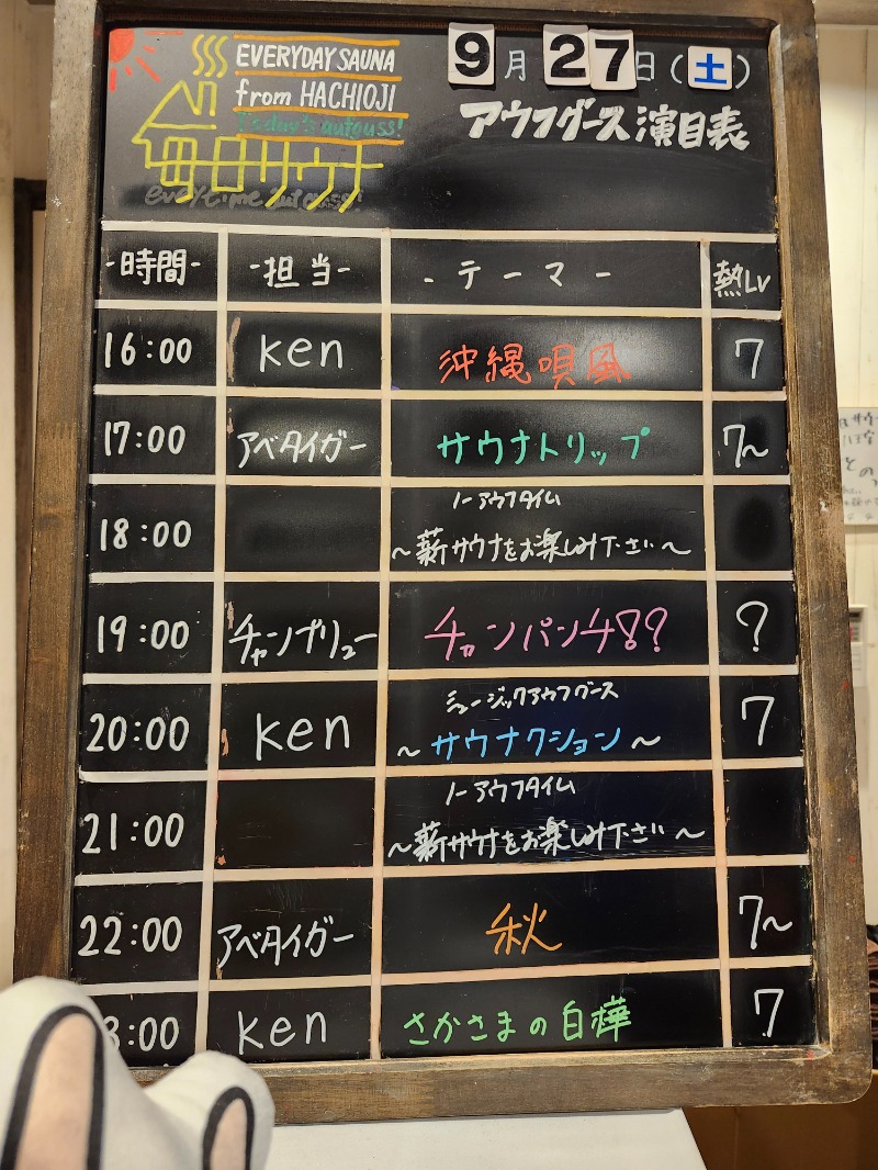 hayaminさんの毎日サウナ 八王子店のサ活写真