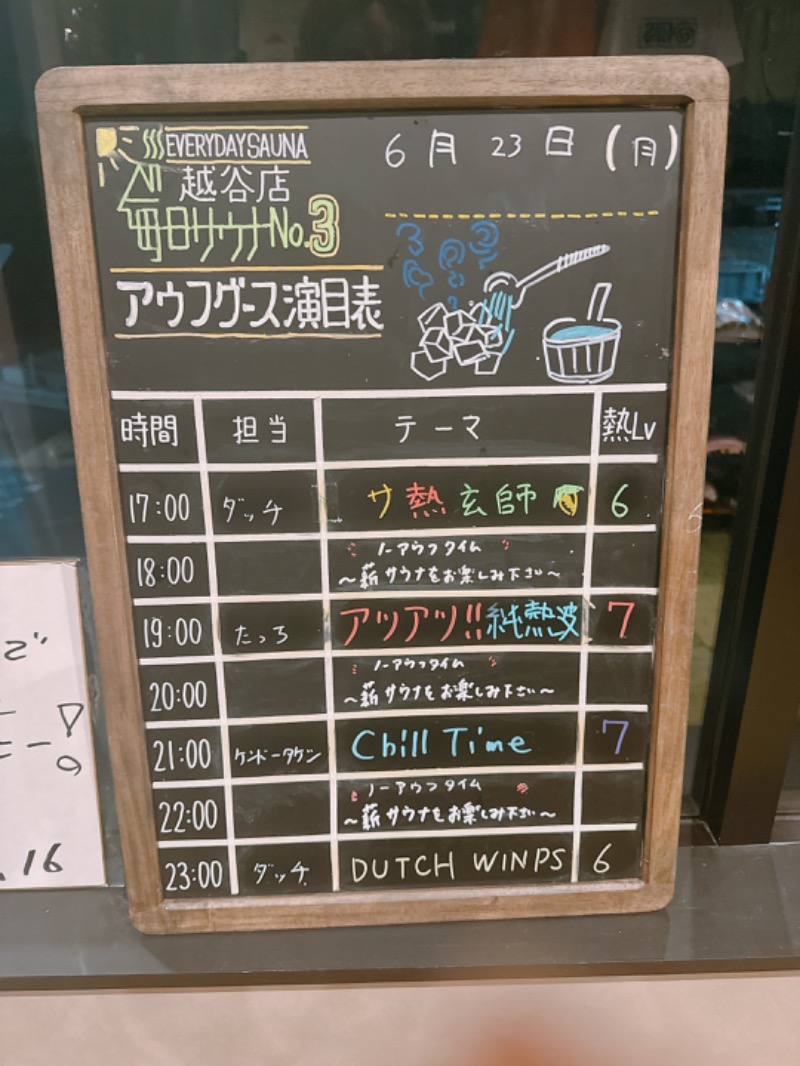 yuu19830308さんの毎日サウナ 越谷店のサ活写真