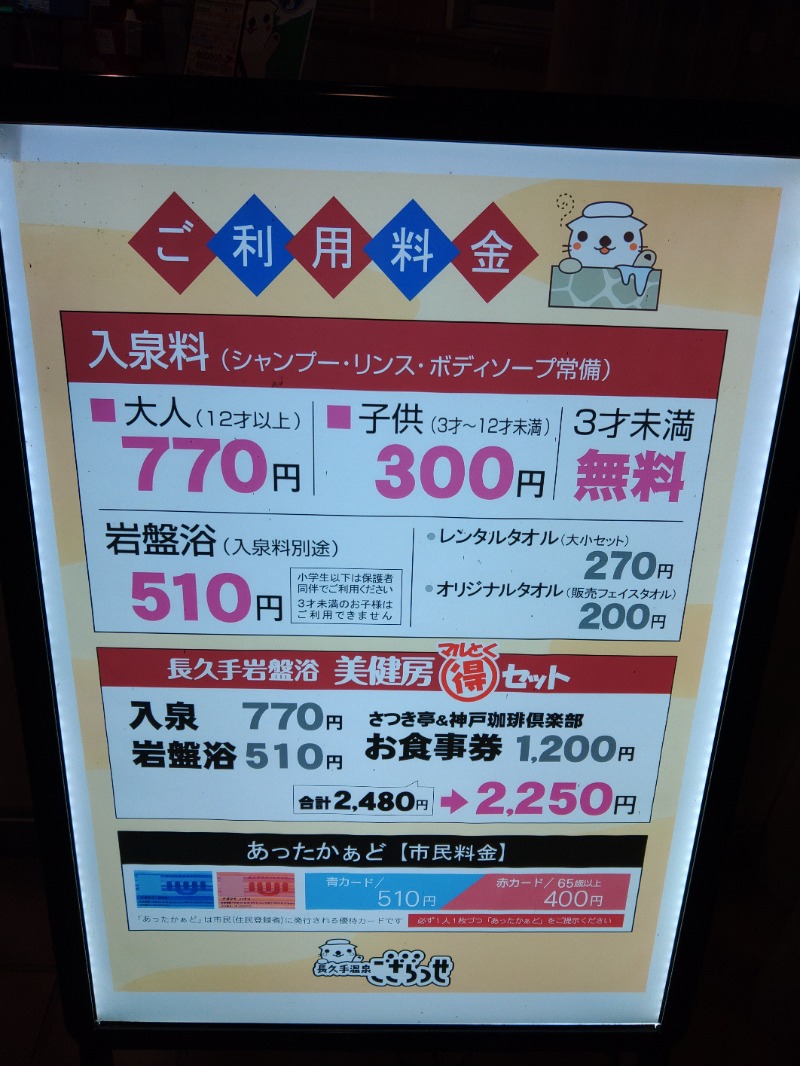 マサマサさんの長久手温泉 ござらっせのサ活写真