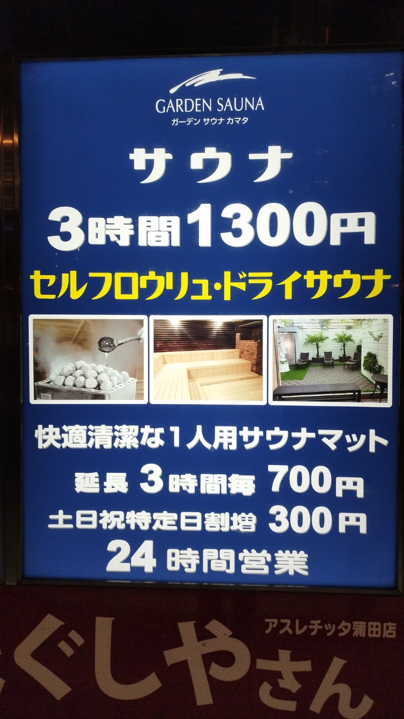 masaruttiさんのガーデンサウナ蒲田 (カプセルイン蒲田)のサ活写真