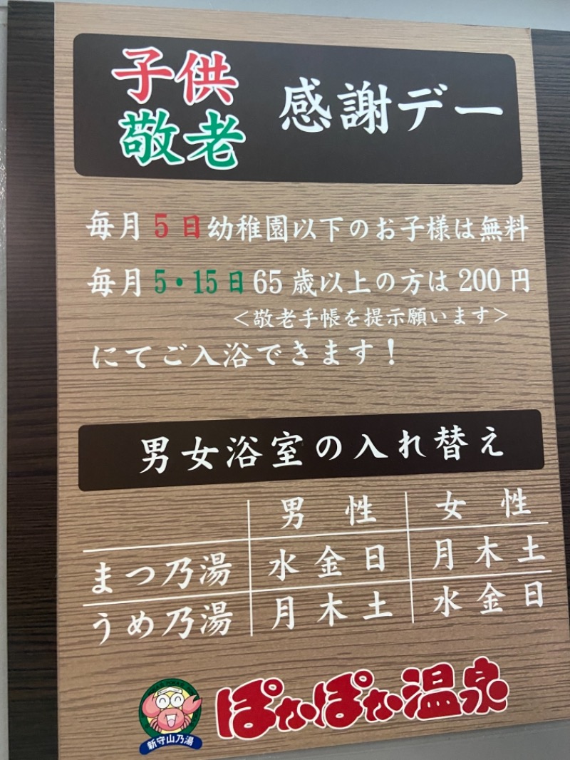 あんずさんのぽかぽか温泉 新守山乃湯のサ活写真