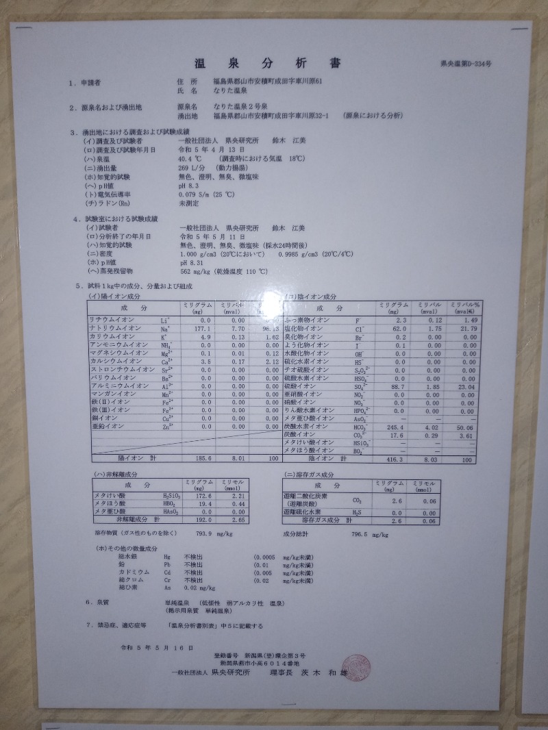 新、山崎。さんのなりた温泉のサ活写真