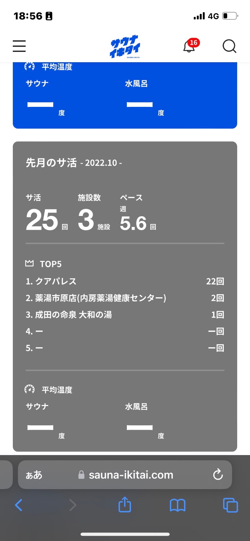🧖‍♀️とある女子のサ活記録さんのクアパレスのサ活写真