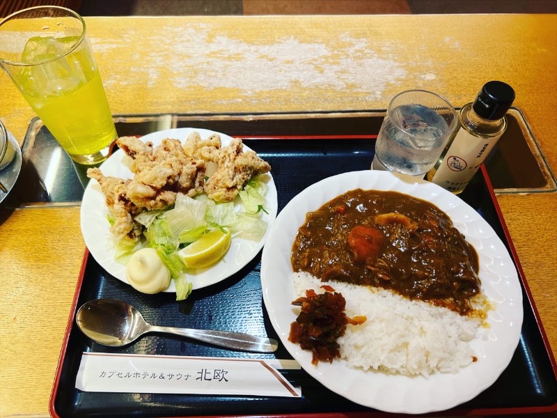 サウナ&カプセルホテル 北欧（台東区）のサウナ飯「北欧特製カレー & からあげ & オロポ」投稿一覧1ページ目 - サウナイキタイ